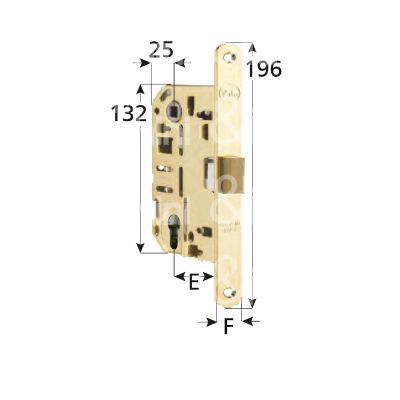 Yale 52mc105000 serratura magnetica mediana bordo tondo e 50 int. man. 85 mediana ottone lucido