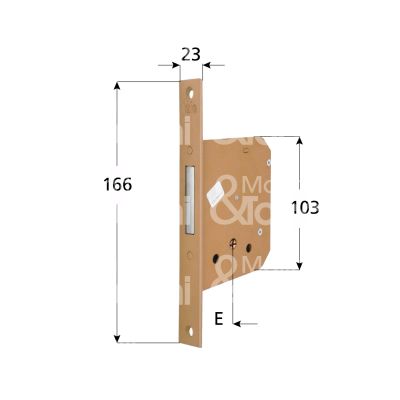 Yale 5630025 serratura infilare per infissi legno/ferro 2 mandate cilindro a spillo 25 laterale solo catenaccio