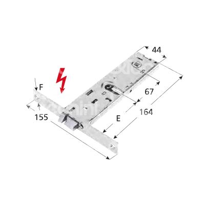 Yale 8590080080 elettroserratura per fasce laterale e 80 ambidestra foro ovale senza mandate frontale 22 x 155