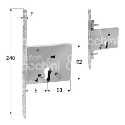 Yale 8tc1013700 serratura infilare per infissi legno/ferro 3 mandate cilindro sagomato 70 triplice solo catenaccio