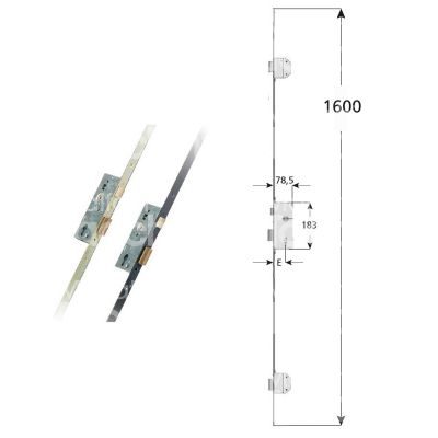 Yale y530205005 multipunto meccanica e 50 ambidestra foro sagomato frontale piatto