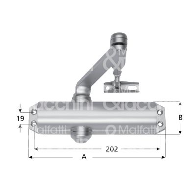 Mab dc1209005 chiudiporta aereodinamico a compasso dc120 nero forza 2÷4 senza fermo portata kg max 40÷80