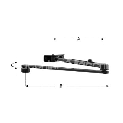 Mab dcl140ev1 braccio a compasso per dc140 argento senza fermo