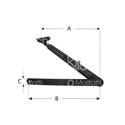 Mab dcl191ev1 braccio a compasso per dc200/300 argento con fermo