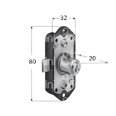 Meroni 2193bi serratura per anta aste rotanti Ø 16,5 lunghezza mm 20 ambidestra chiave piatta kd rotazione 360° 2 estrazione bianco