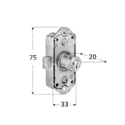 Meroni 2198bt serratura per anta aste rotanti Ø 16,5 lunghezza mm 20 ambidestra chiave piatta kd rotazione 360° 2 estrazione nichelato