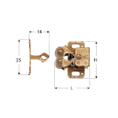 Metal group mg9678 pinza fermaporta art. 39085dc ferro bronzato misura mm 30x32