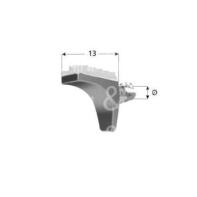 Metal group mv64znl reggipiano con gommino e perno art. mv64znl materiale zama/plastica nichelato Ø mm 5 l mm 13