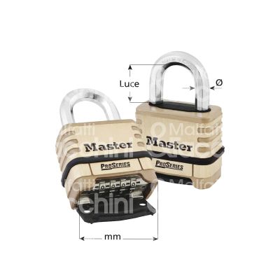 Master lock europe sas 1175d lucchetto ad arco mm 57 chiave a combinazione cifratura kd