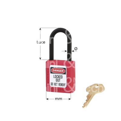 Master lock europe sas 406red lucchetto ad arco mm 38 chiave piatta cifratura kd