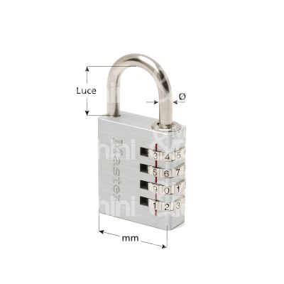 Master lock europe sas 7640eurd lucchetto ad arco mm 40 chiave a combinazione cifratura kd