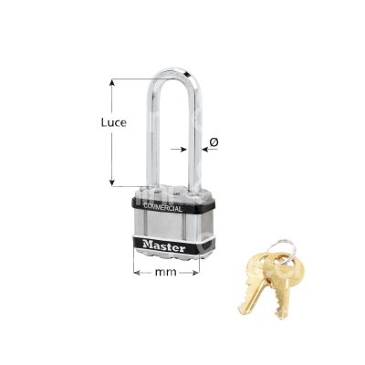 Master lock europe sas m1ljsts lucchetto ad arco mm 44 chiave piatta cifratura kd