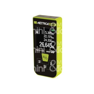 Metrica 61110 misuratore laser flash mini art. 61110 laser classe ll portata mt 0,05-30 - ip 54