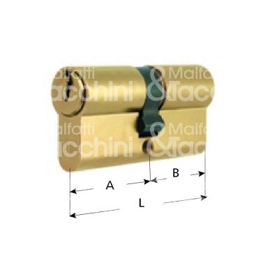 Mg 015560 cilindro sagomato chiave/chiave 27 x 27 = 54 mm chiave piatta profilo dx cifratura kd ottone satinato