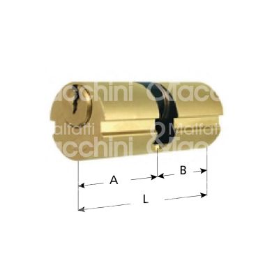 Mg 020520ka cilindro tondo chiave/chiave 26 x 26 = 52 mm Ø 22 chiave piatta cifratura ka ottone satinato