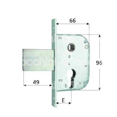 Mg 132300 serratura per cancello impennata scrocco con bloccaggio e 30 ambidestra cilindro sagomato