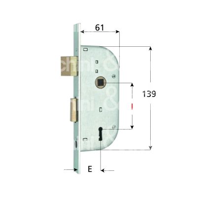 Mg 145320 serratura per cancello impennata scrocco piÙ catenaccio e 32 ambidestra cilindro patent 1 mandate