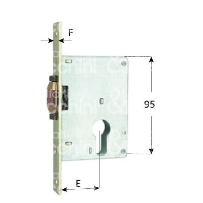 Mg 271400 serratura infilare per infissi legno/ferro 1 mandate cilindro sagomato 40 laterale rullo