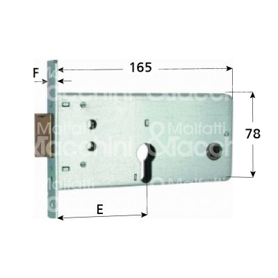 Mg 316700 serratura infilare per fasce 2 mandate cilindro sagomato 70 laterale scrocco con mandata