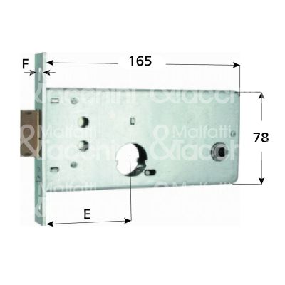 Mg 317700 serratura infilare per fasce 1 mandate cilindro tondo Ø 26 70 laterale scrocco con mandata