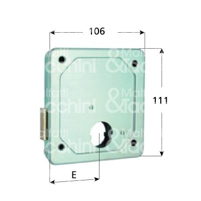 Mg 427550 serratura per cancello da applicare solo catenaccio e 55 ambidestra cilindro tondo Ø 26 x 56 2 mandate
