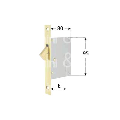 Mg 551700 serratura infilare a gancio rientrante e 70 ambidestra per porte interne ottone lucido foro patent