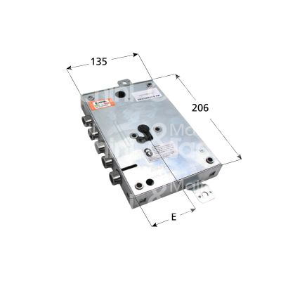 Moia 664280pp serratura blindata a cilindro triplice e 63 ambidestra 4 catenacci piÙ scrocco int. cat. 28 sporg. 3,5