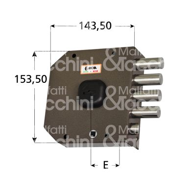 Moia a412sx serratura applicare doppia mappa laterale e 63 sx 4 catenacci piÙ scrocco int. cat. 26