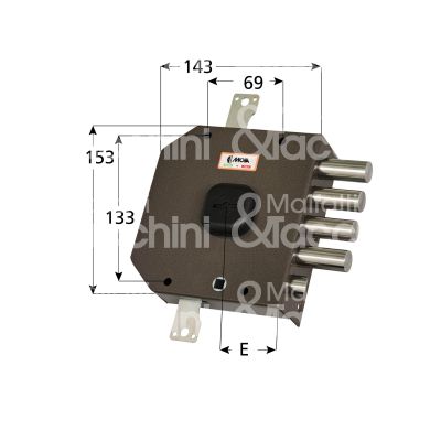 Moia a414dx serratura applicare doppia mappa triplice e 63 dx 4 catenacci piÙ scrocco int. cat. 26