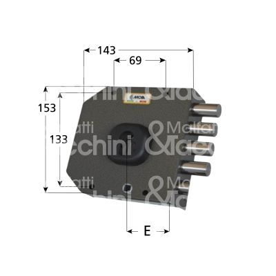 Moia a452dxb serratura applicare a cilindro laterale e 63 dx 4 catenacci piÙ scrocco int. cat. 26