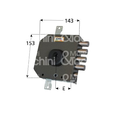 Moia a454dxb serratura applicare a cilindro triplice e 63 dx 4 catenacci piÙ scrocco int. cat. 26