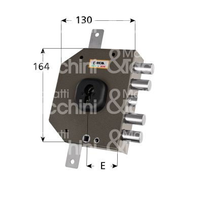 Moia c456sxb serratura applicare a cilindro quintuplice e 60 sx 4 catenacci piÙ scrocco int. cat. 28