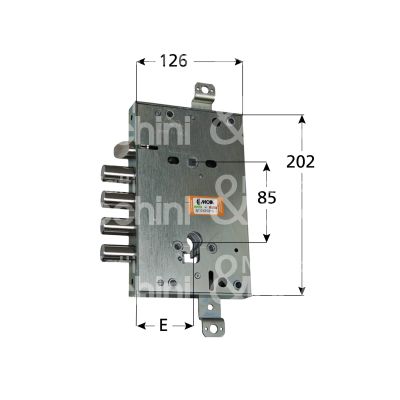 Moia ci664280r serratura blindata a cilindro triplice e 64 ambidestra 4 catenacci piÙ scrocco int. cat. 28 sporg. 3,5