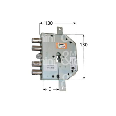 Moia cp954dfb serratura blindata a cilindro triplice e 60 dx 4 catenacci piÙ scrocco int. cat. 28 sporg. 3,5