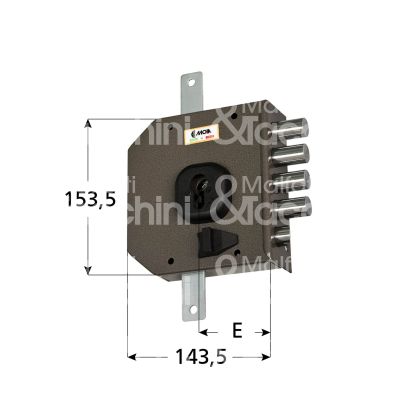 Moia g456dx serratura applicare a cilindro quintuplice e 63 dx 4 catenacci piÙ scrocco int. cat. 25