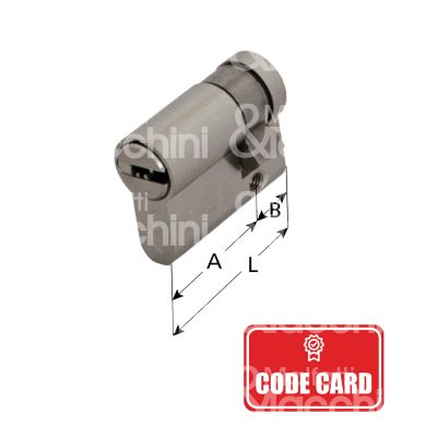 Moia h3010kdm mezzo cilindro sagomato 30 x 10 = 40 mm chiave punzonata cifratura kd nichelata