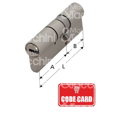 Moia h3055kdd cilindro sagomato chiave chiave 55 x 30 = 85 mm cifratura kd nichelata