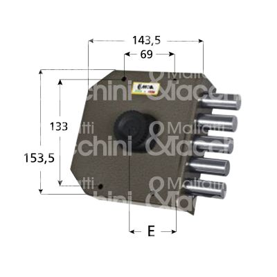 Moia ja421dx 	serratura applicare pompa Ø 30 laterale e 63 5 catenacci int. fiss. 69 x 133