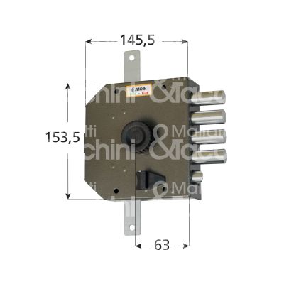 Moia jm424sx serratura applicare pompa Ø 30 g45 triplice e 63 4 catenacci piÙ scrocco int. fiss. 65 x 130