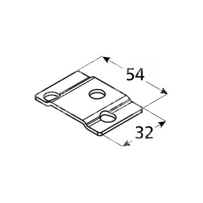 Moia spia00361 piastra di giunzione per serrature cerutti zincata misura mm 54 x 32