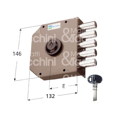 Mottura 30600dxc10 serratura applicare pompa Ø 34 c10 laterale e 63 5 catenacci int. fiss. 65 x 130