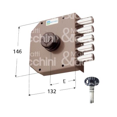 Mottura 30601dxc10 serratura applicare pompa Ø 34 c10 laterale e 63 5 catenacci int. fiss. 65 x 130