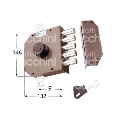 Mottura 30621sx60 serratura applicare a pompa triplice e 63 5 catenacci int. fiss. 65 x 130