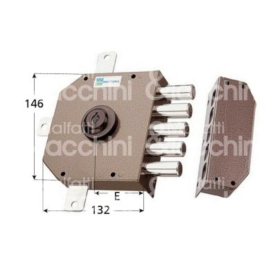 Mottura 30640vd6je serratura applicare pompa quintuplice e 63 5 catenacci int. fiss. 65 x 130