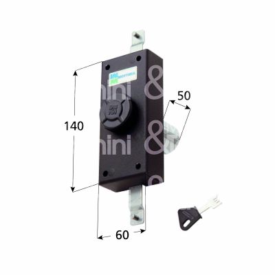 Mottura 35371 serratura per persiane alto/basso ambidestra cilindro pompa Ø30 con pomolo 140 x 60