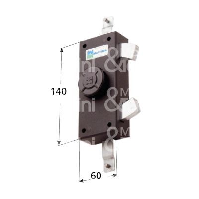 Mottura 35380 serratura per persiane a tenaglia triplice ambidestra con pomolo 140 x 60