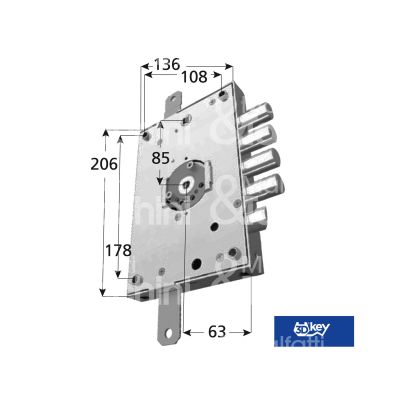 Mottura 3d57128dx serratura blindata a cilindro triplice e 63 dx 4 catenacci piÙ scrocco int. cat. 28 sporg. 3,5