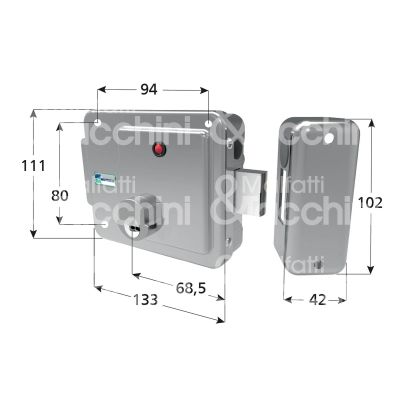 Mottura 49xd1pjcsx xdrin doppio cilindro project e 50/60/70 sx cromata chiusa in assenza corrente tensione 12 - 24v ac/dc