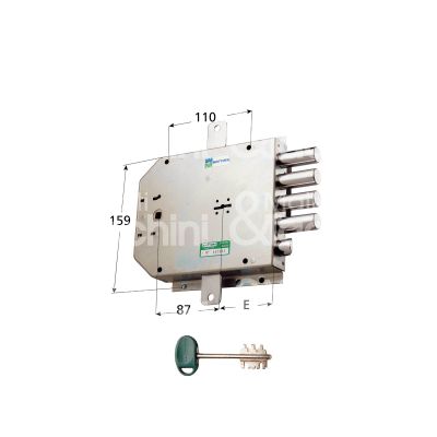 Mottura 50557dx serratura doppia mappa per blindata triplice e 63 dx 2 catenacci piÙ scrocco int. cat. 50 sporg. 3,5