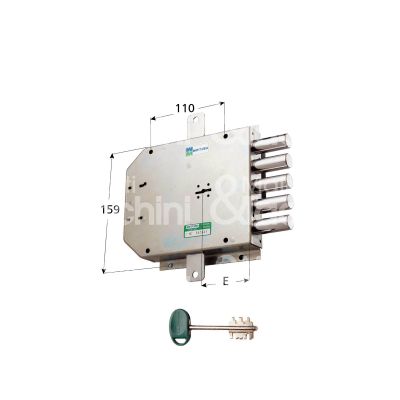 Mottura 50558dmd0 serratura doppia mappa per blindata triplice e 63 dx 3 catenacci int. cat. 50 sporg. 3,5